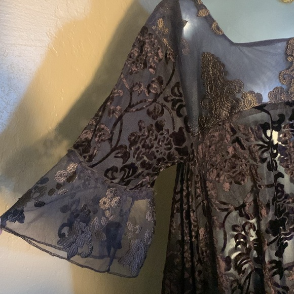 Mina Collections Tunic Tapestry Velvet Tunic Dress.  Sz S - Picture 7 of 11